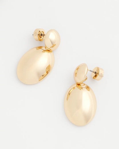Chico's Gold Oval Drop Earrings