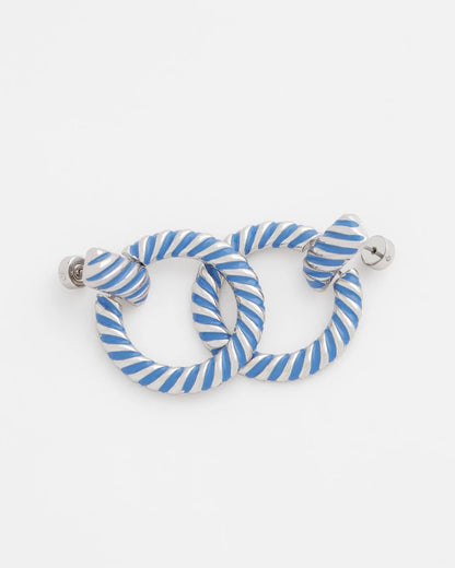 Chico's Blue Twist Drop Hoop Earrings