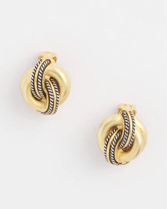 Chico's No Droop™ Gold Knot Clip-On Earrings