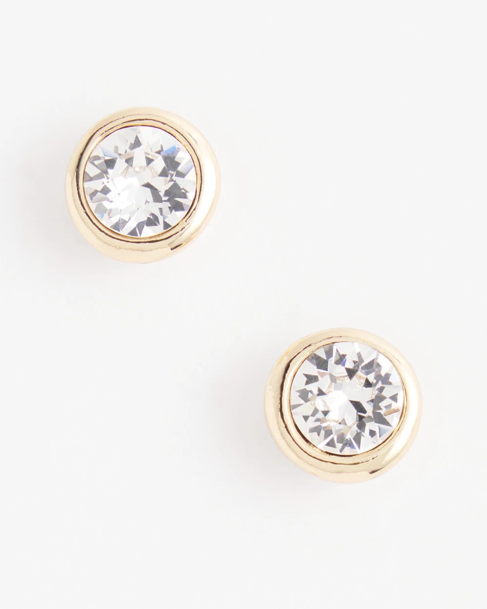 Chico's Gold Tone Crystal Stud Earrings