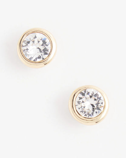 Chico's Gold Tone Crystal Stud Earrings