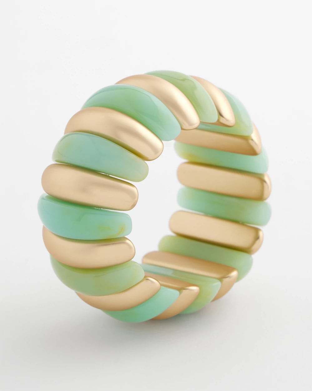 Chico's Aqua and Gold Stretch Bracelet