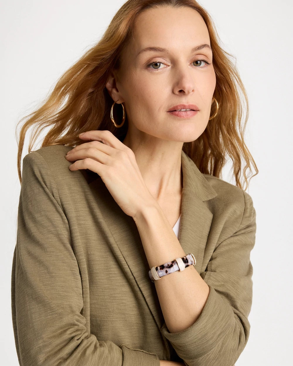 Chico's Tortoise Spider Lily Stretch Bangle