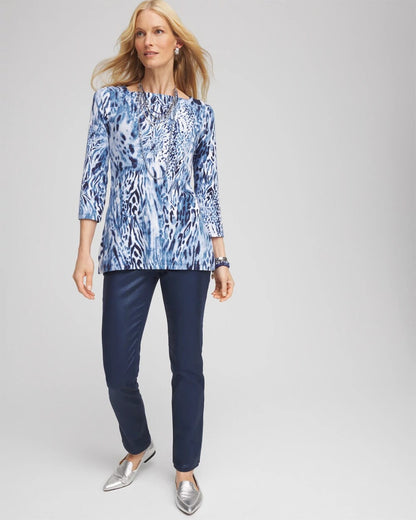 Chico's Animal Print Square Neck Tunic