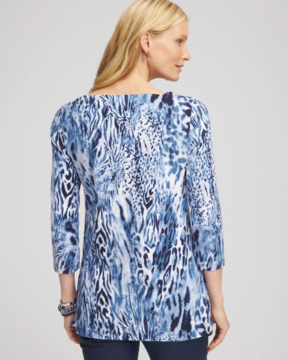 Chico's Animal Print Square Neck Tunic