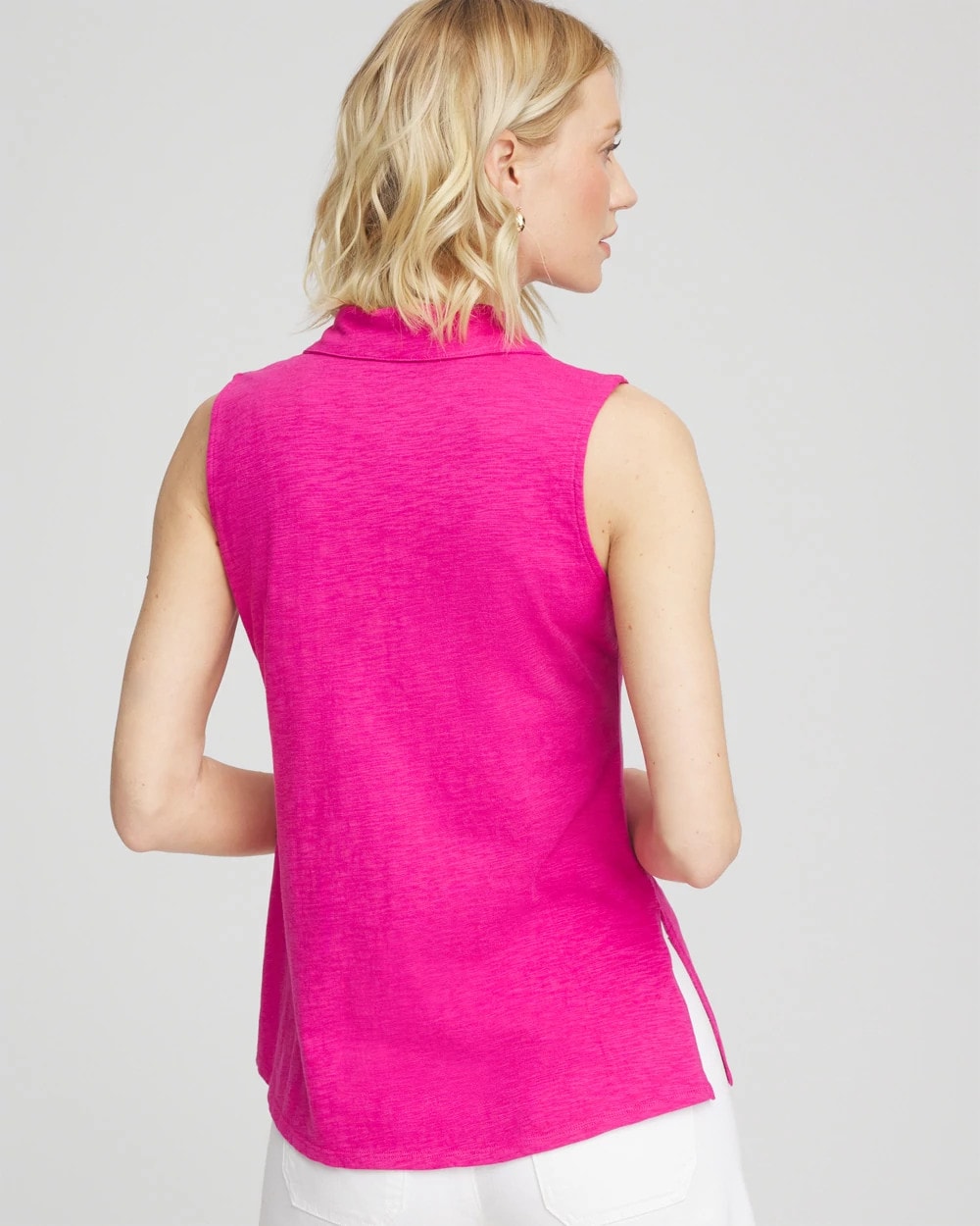 Chico's Slub Sleeveless Collared Tunic