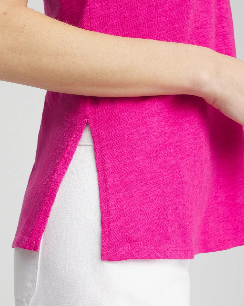 Chico's Slub Sleeveless Collared Tunic