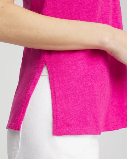 Chico's Slub Sleeveless Collared Tunic